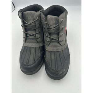 Levis Duck Boots‎ Norway 2.0 Kids 5.5US Black Lace Ankle All Weather 549925-A481